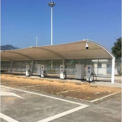 承接山东地区充电桩雨棚工程停车场膜结构汽车防护雨棚
