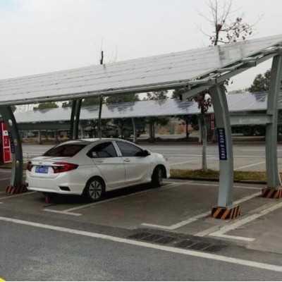 室外停车场碳素钢结构可发电雨篷定制太阳能光伏遮阳棚光伏停车棚
